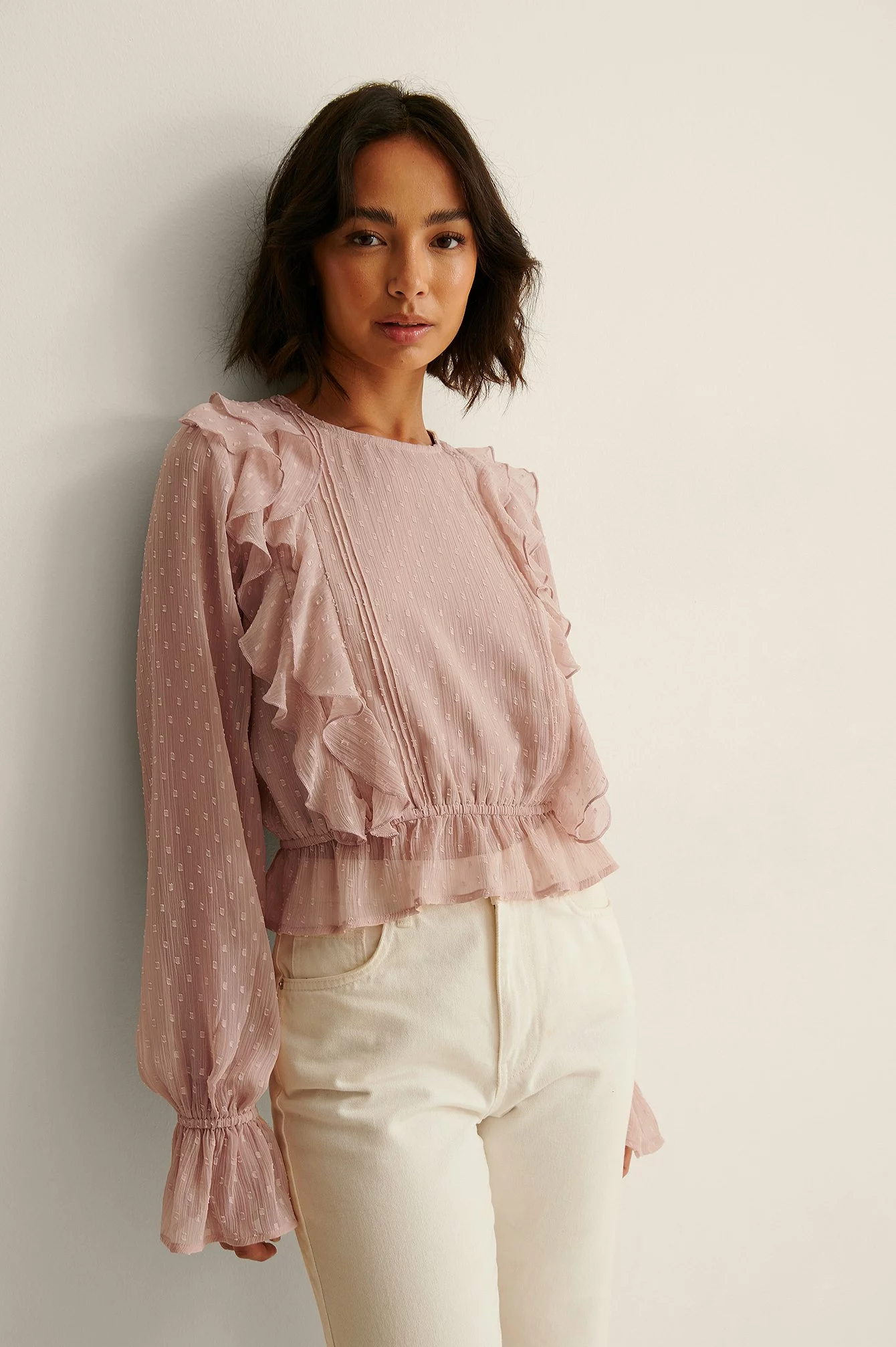 NA-KD Boho Dobby Multi Frill Blouse - Image 7