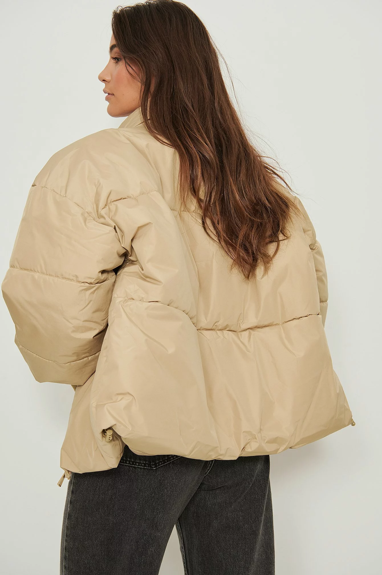 NA-KD Recycled Padded Drawstring Midi Jacket - Image 3