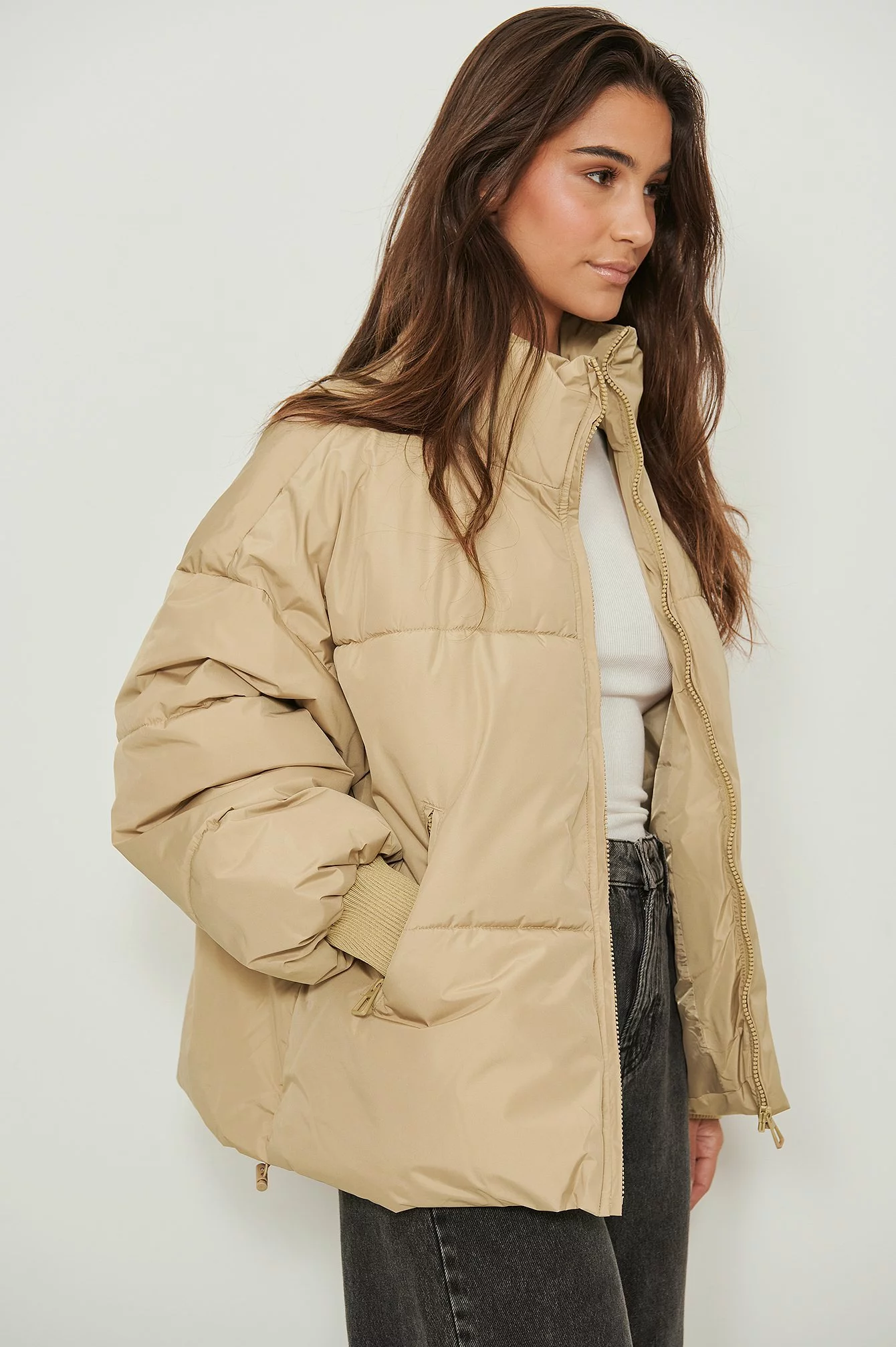 NA-KD Recycled Padded Drawstring Midi Jacket - Image 4