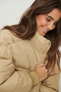 NA-KD Recycled Padded Drawstring Midi Jacket