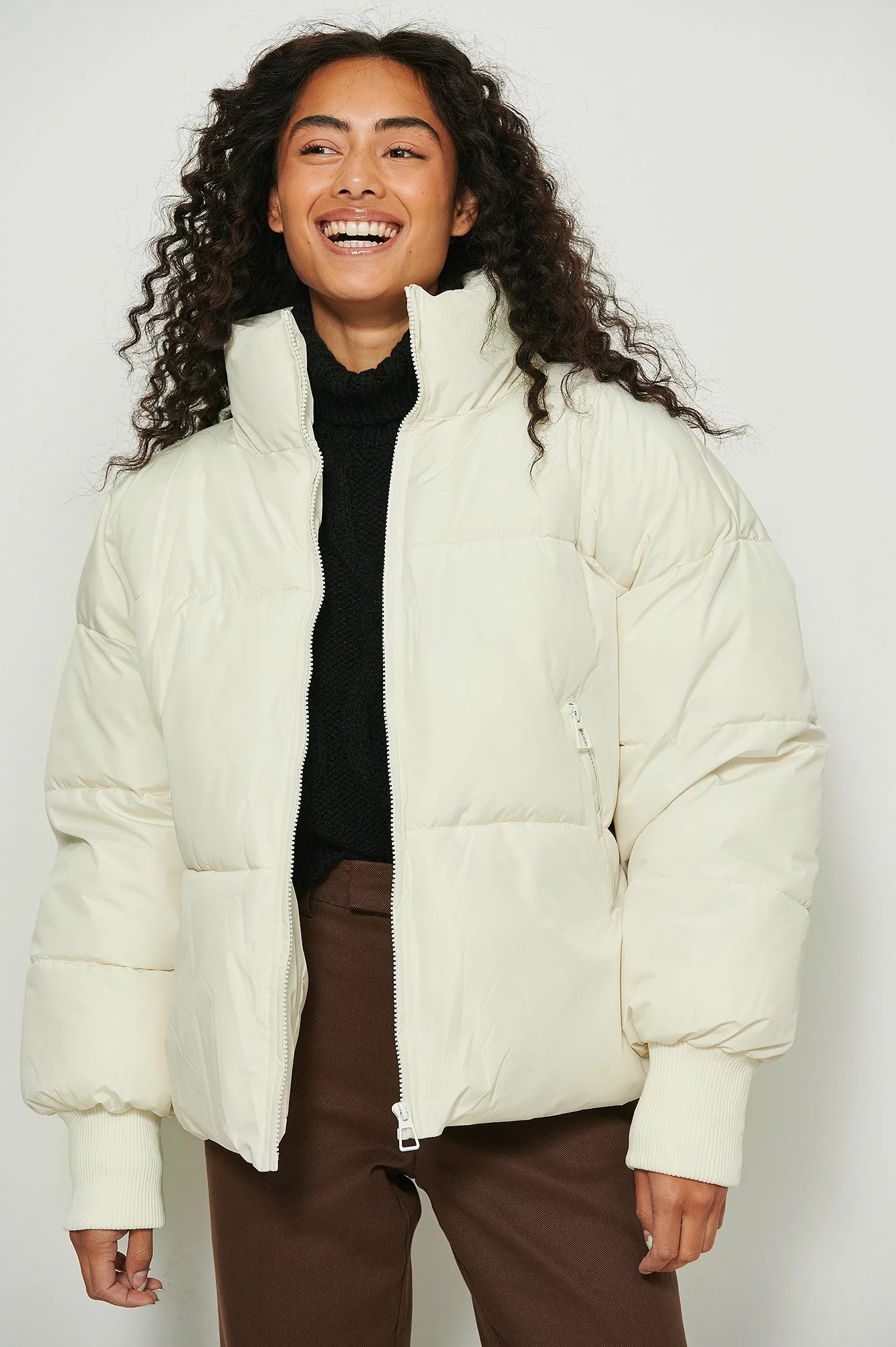 NA-KD Recycled Padded Drawstring Midi Jacket - Image 6