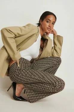 NA-KD Trend Printed V-shaped Suit Pants