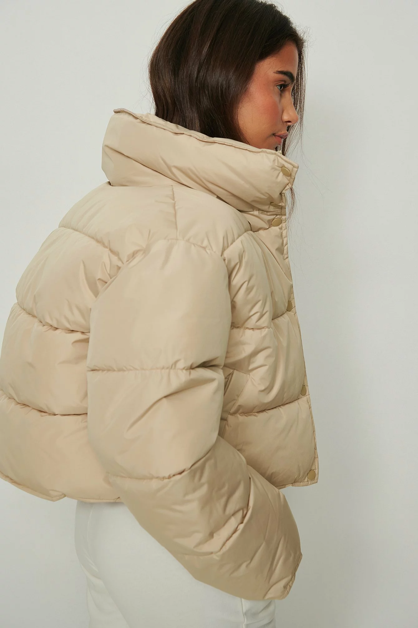 NA-KD Recycled Short Padded Press Button Jacket - Image 2