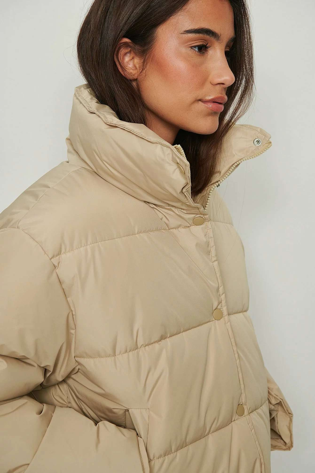 NA-KD Recycled Short Padded Press Button Jacket - Image 4