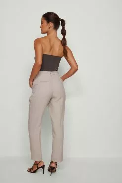 NA-KD Classic Recycled Straight Mid Waist Suit Pants