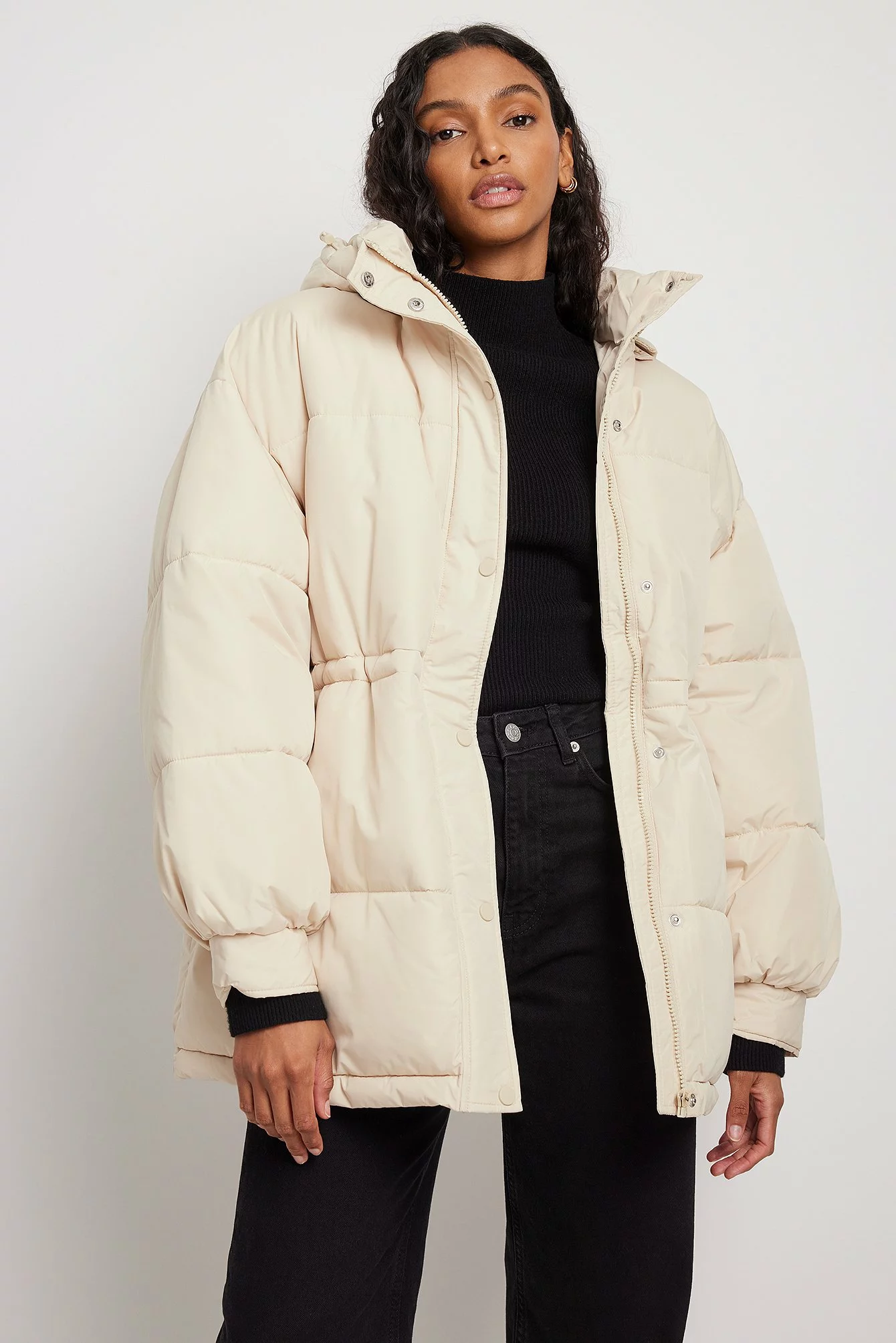 NA-KD Trend Recycled Waist Drawstring Padded Jacket - Image 10