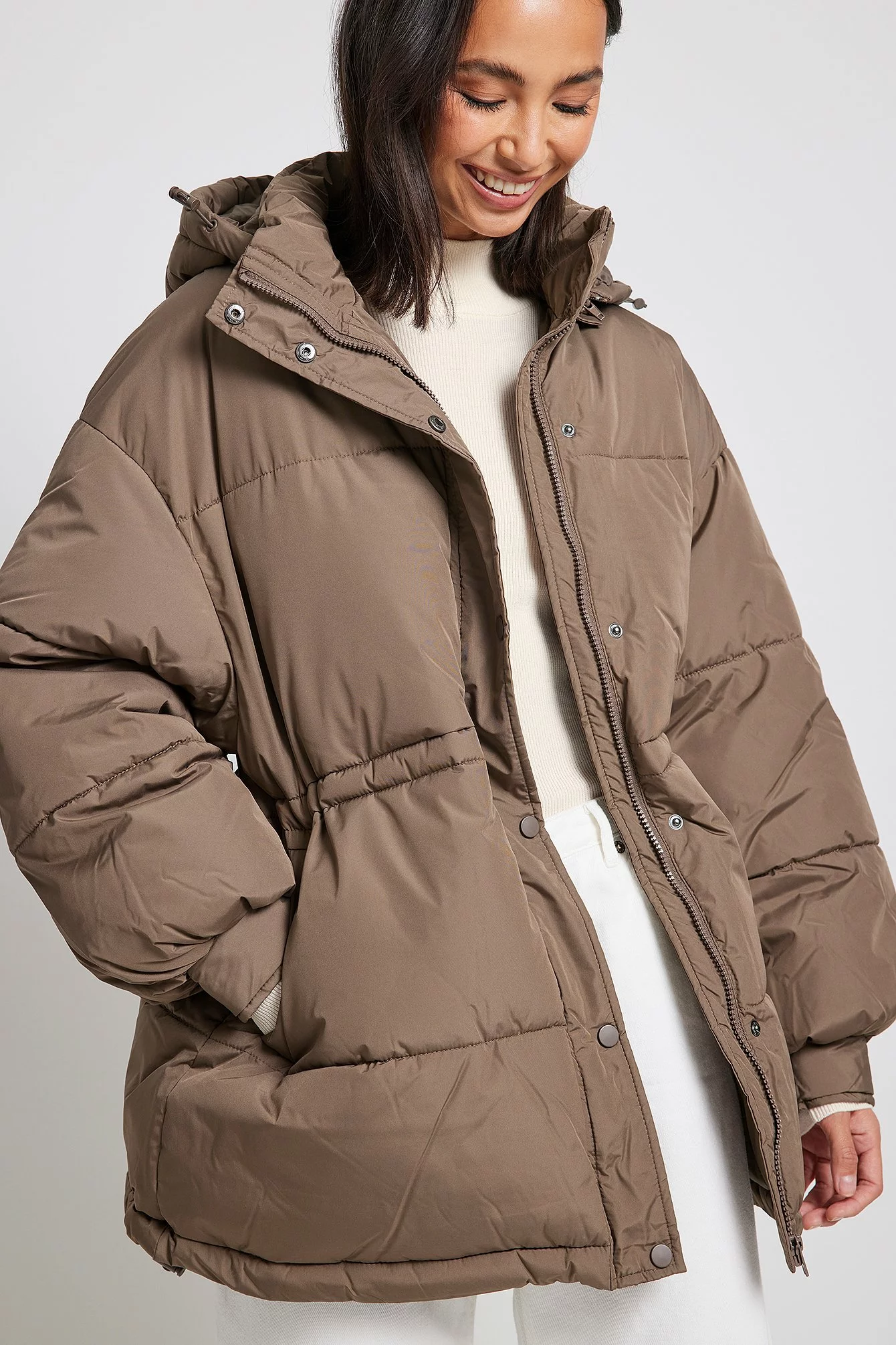 NA-KD Trend Recycled Waist Drawstring Padded Jacket - Image 12