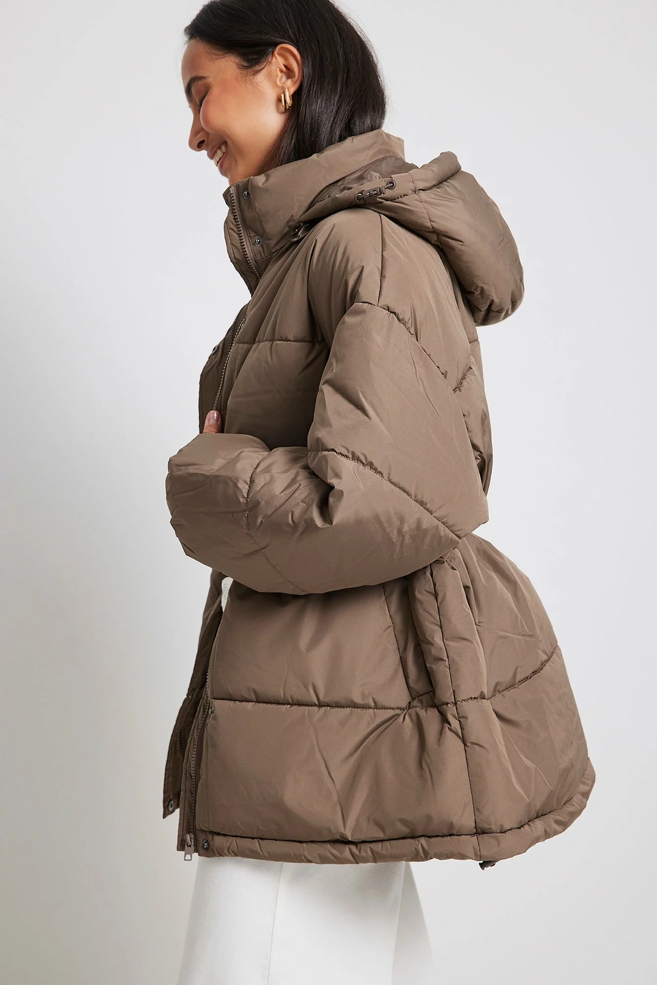 NA-KD Trend Recycled Waist Drawstring Padded Jacket - Image 13