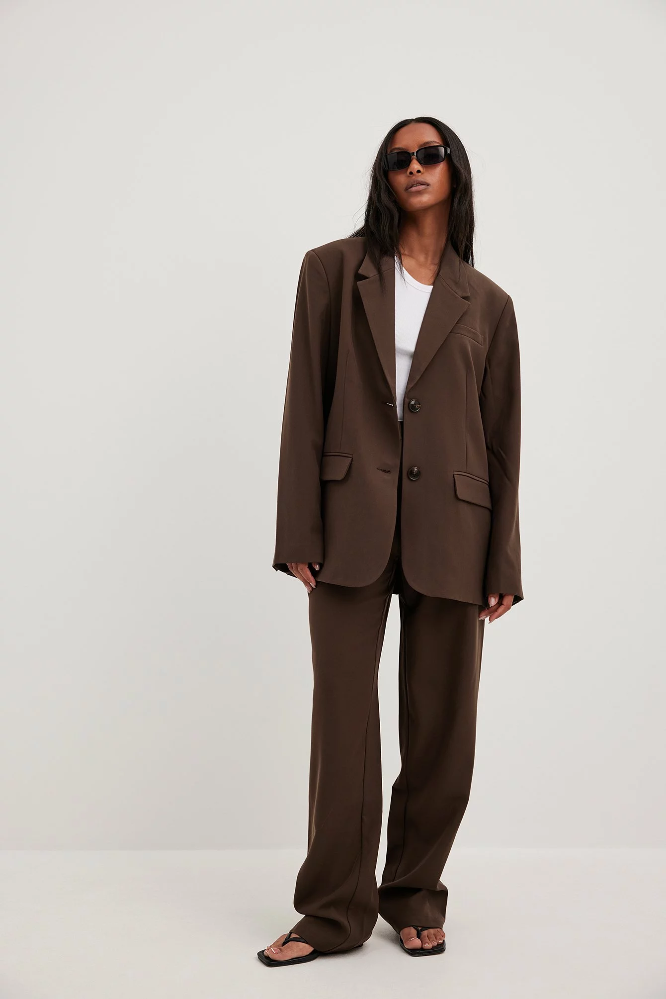 NA-KD Trend Regular Wide Leg Suit Pants - Image 4