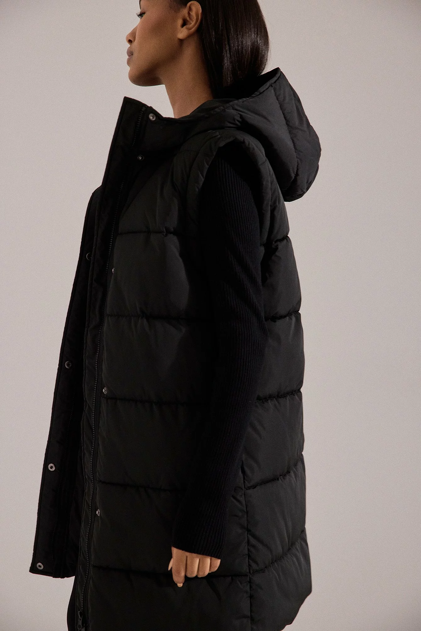 Anika Teller X NA-KD Removable Sleeves Long Padded Jacket - Image 4
