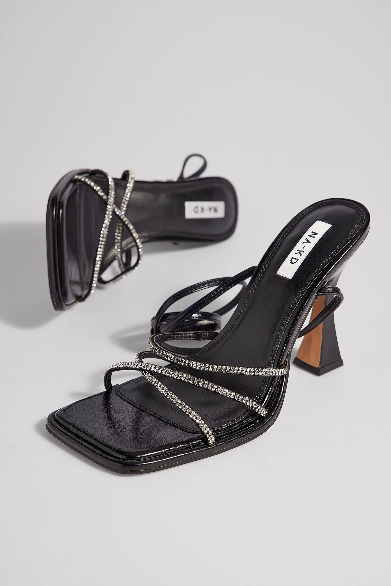 NA-KD Shoes Rhinestone Squared Toe Heels - Image 4