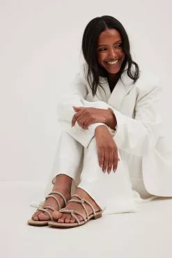 NA-KD Shoes Rhinestone Strappy Flats