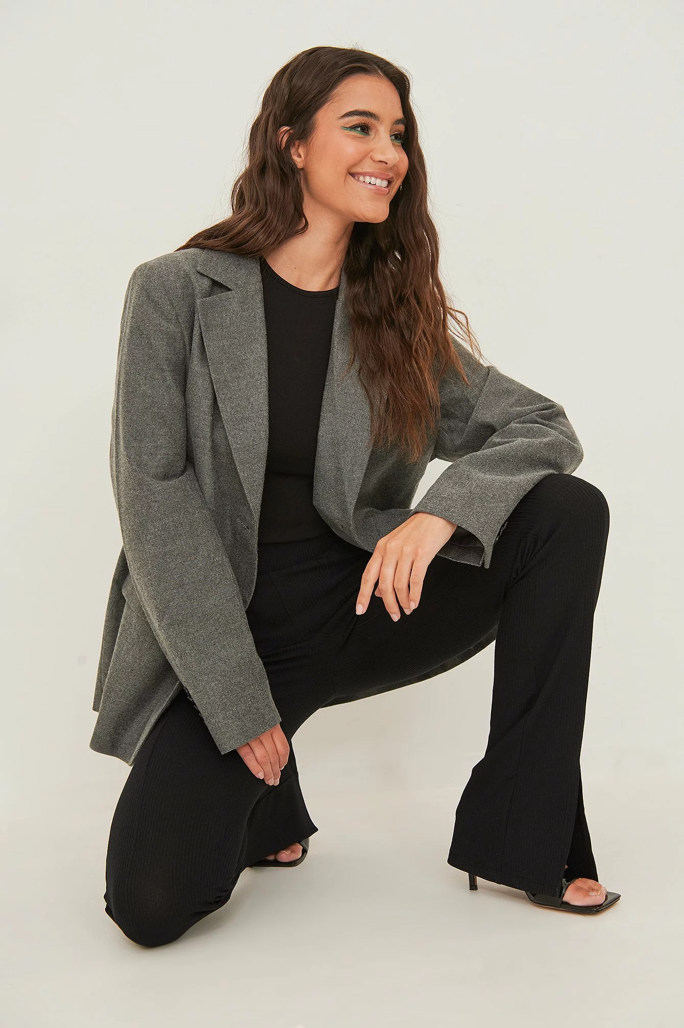 NA-KD Ribbed Front Slit Detail Pants - Image 3