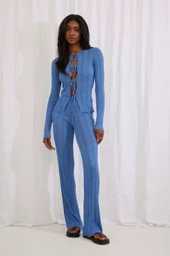 Belen Hostalet X NA-KD Ribbed Knitted Trousers