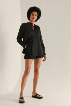 NA-KD Classic Satin Pocket Blouse