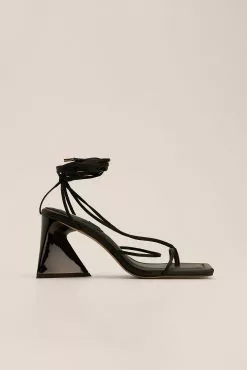NA-KD Shoes Satin Strap Triangle Heels
