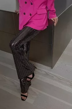 NA-KD Party Sequin Wide Trousers