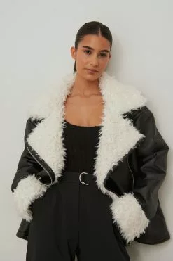 Maddy Nigmatullin X NA-KD Shearling Aviator Jacket