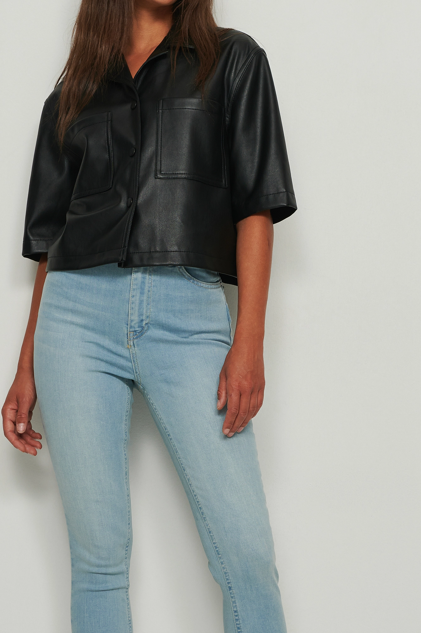 NA-KD Skinny High Waist Raw Hem Jeans - Image 39