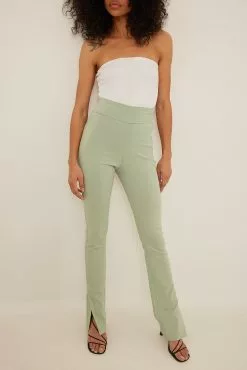 NA-KD Trend Slim-fit Super Stretch Slit Pants