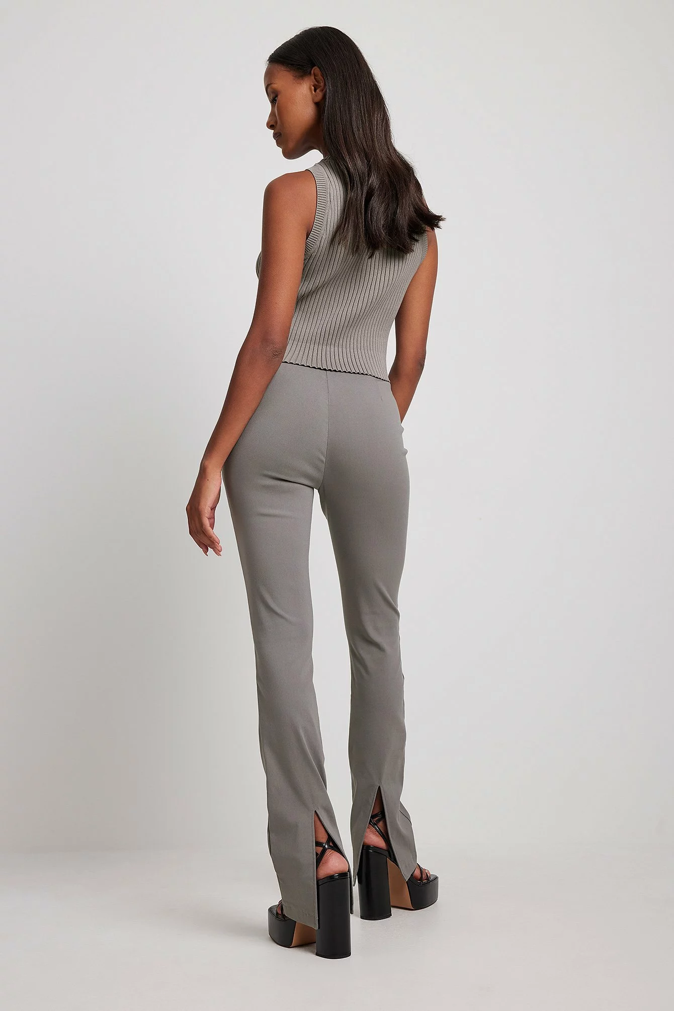 NA-KD Slim-fit Super Stretch Back Slit Pants - Image 2