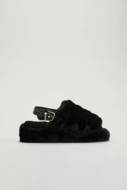 NA-KD Shoes Slingback Teddy Slippers