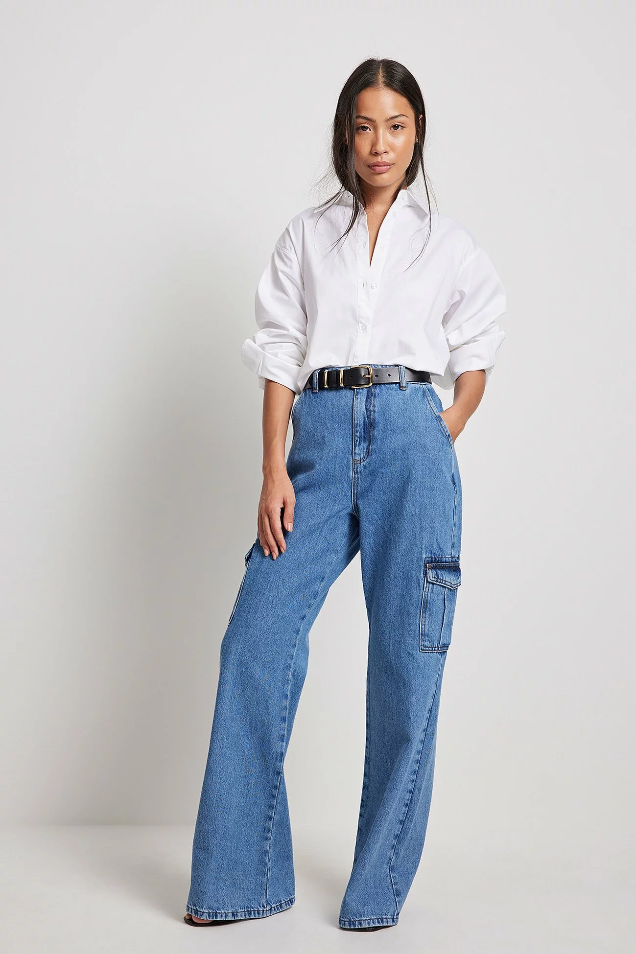 NA-KD Soft Rigid Pocket Detail Denim - Image 2