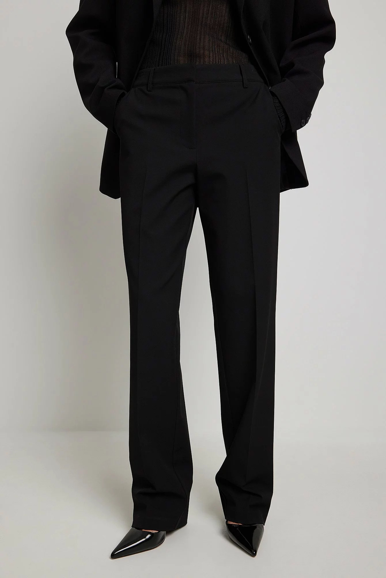 NA-KD Classic Straight Mid Waist Suit Pants