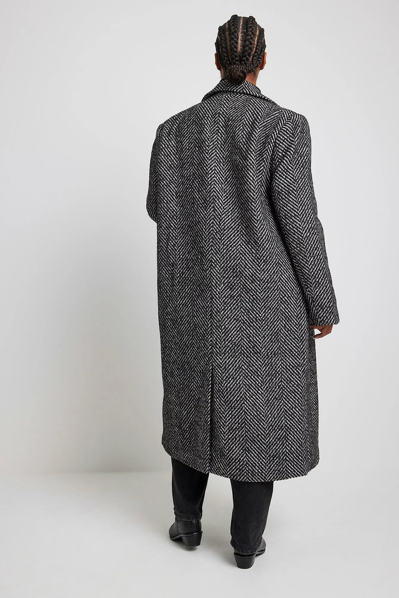 NA-KD Trend Straight Herringbone Coat - Image 4