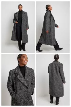 NA-KD Trend Straight Herringbone Coat