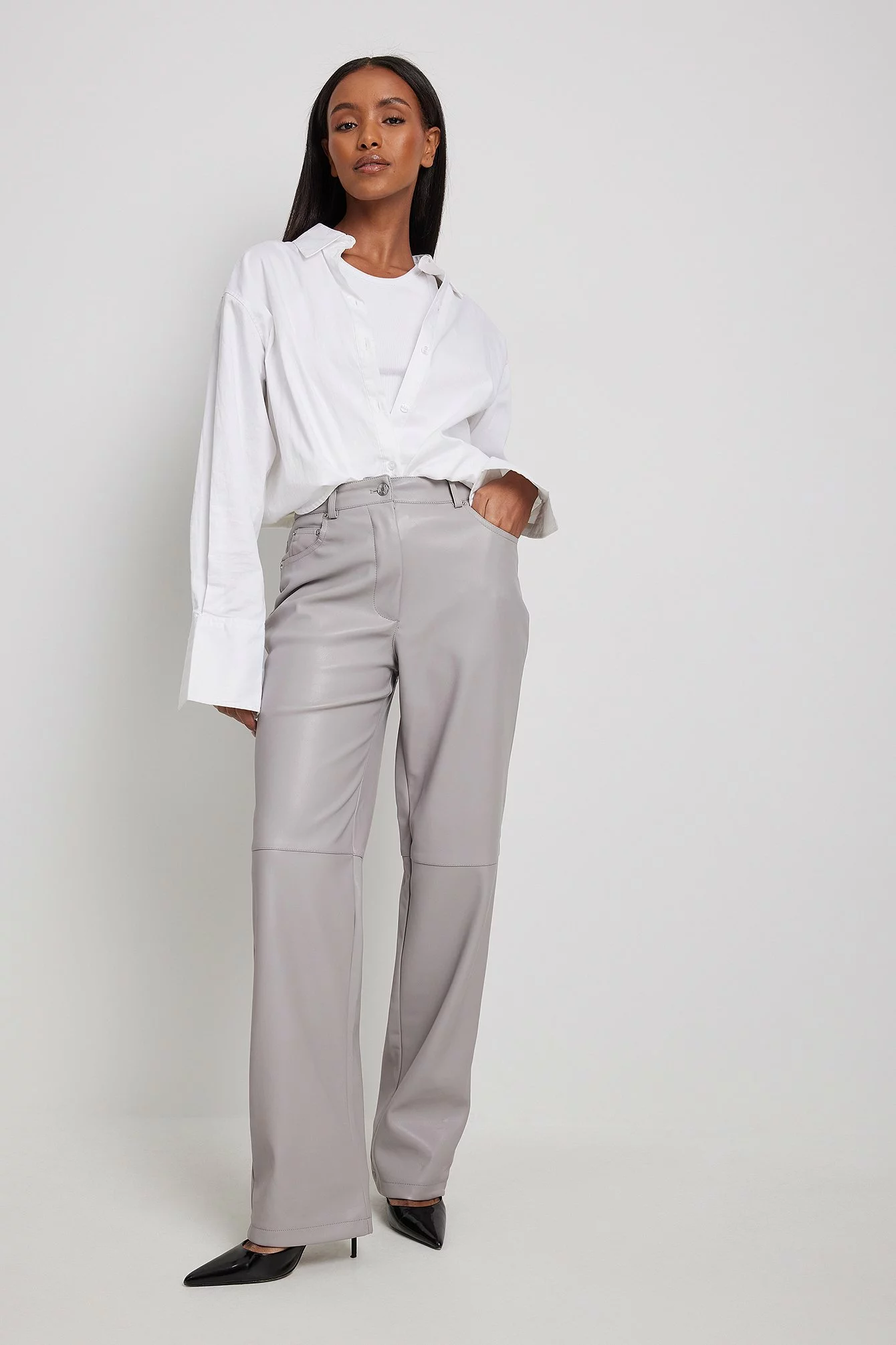 NA-KD Trend Straight PU Pants - Image 14