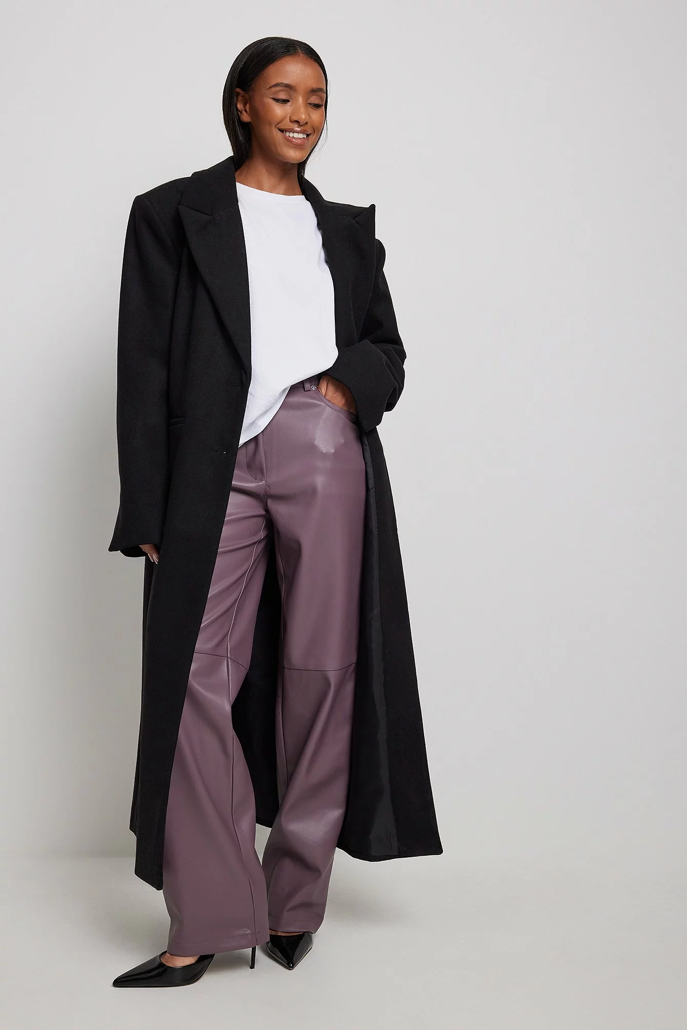 NA-KD Trend Straight PU Pants - Image 5