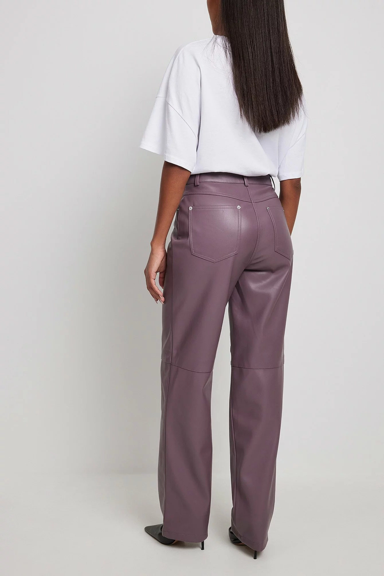 NA-KD Trend Straight PU Pants - Image 6