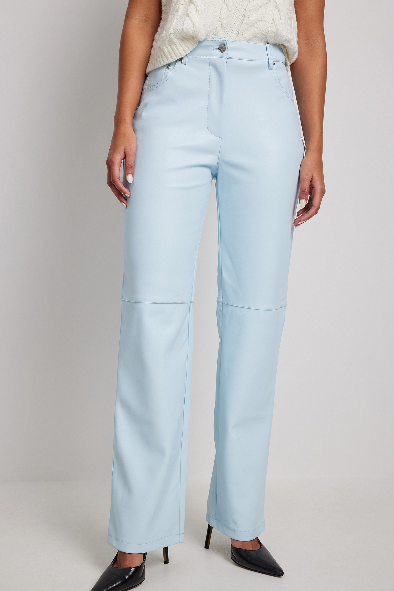 NA-KD Trend Straight PU Pants - Image 3