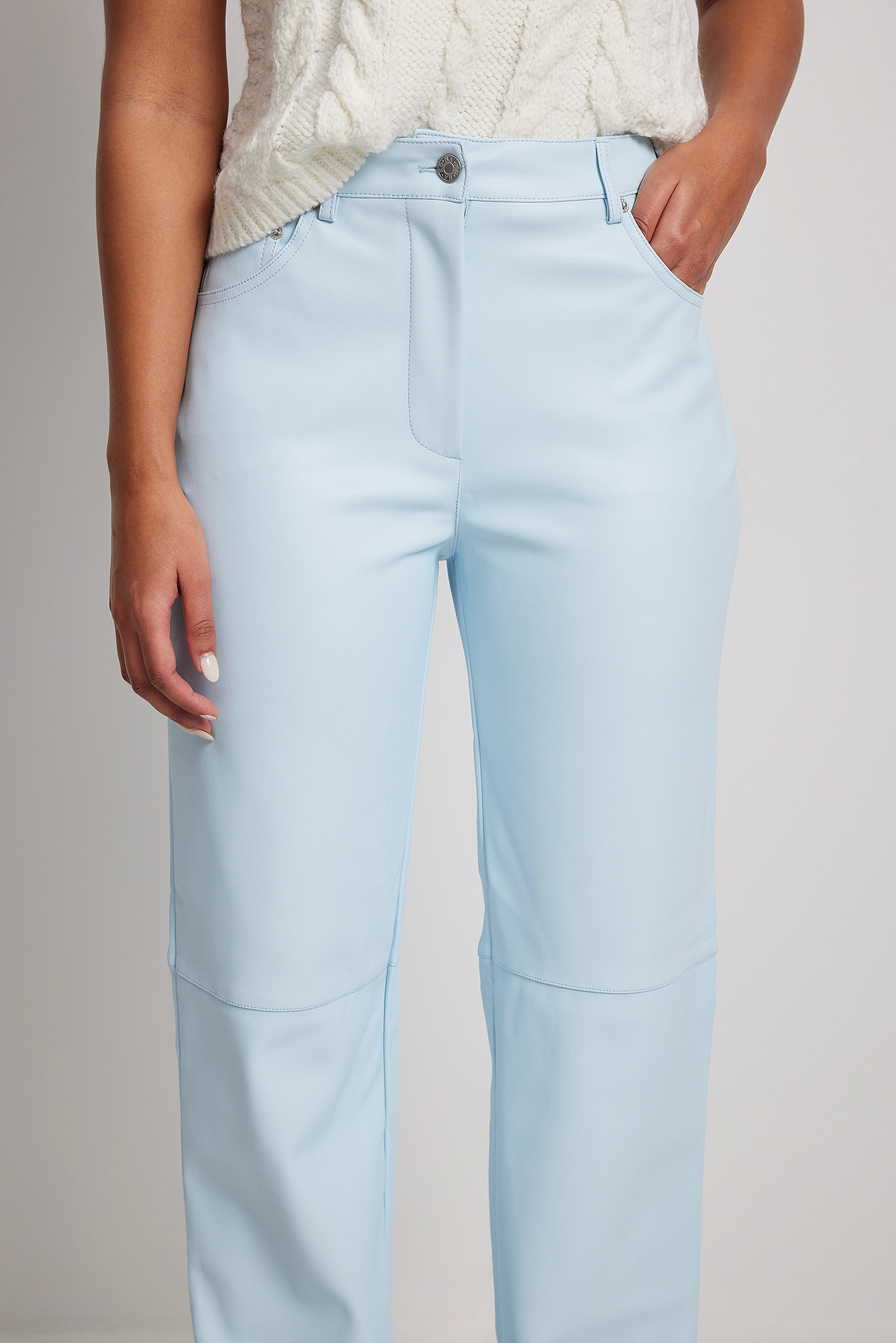 NA-KD Trend Straight PU Pants - Image 4