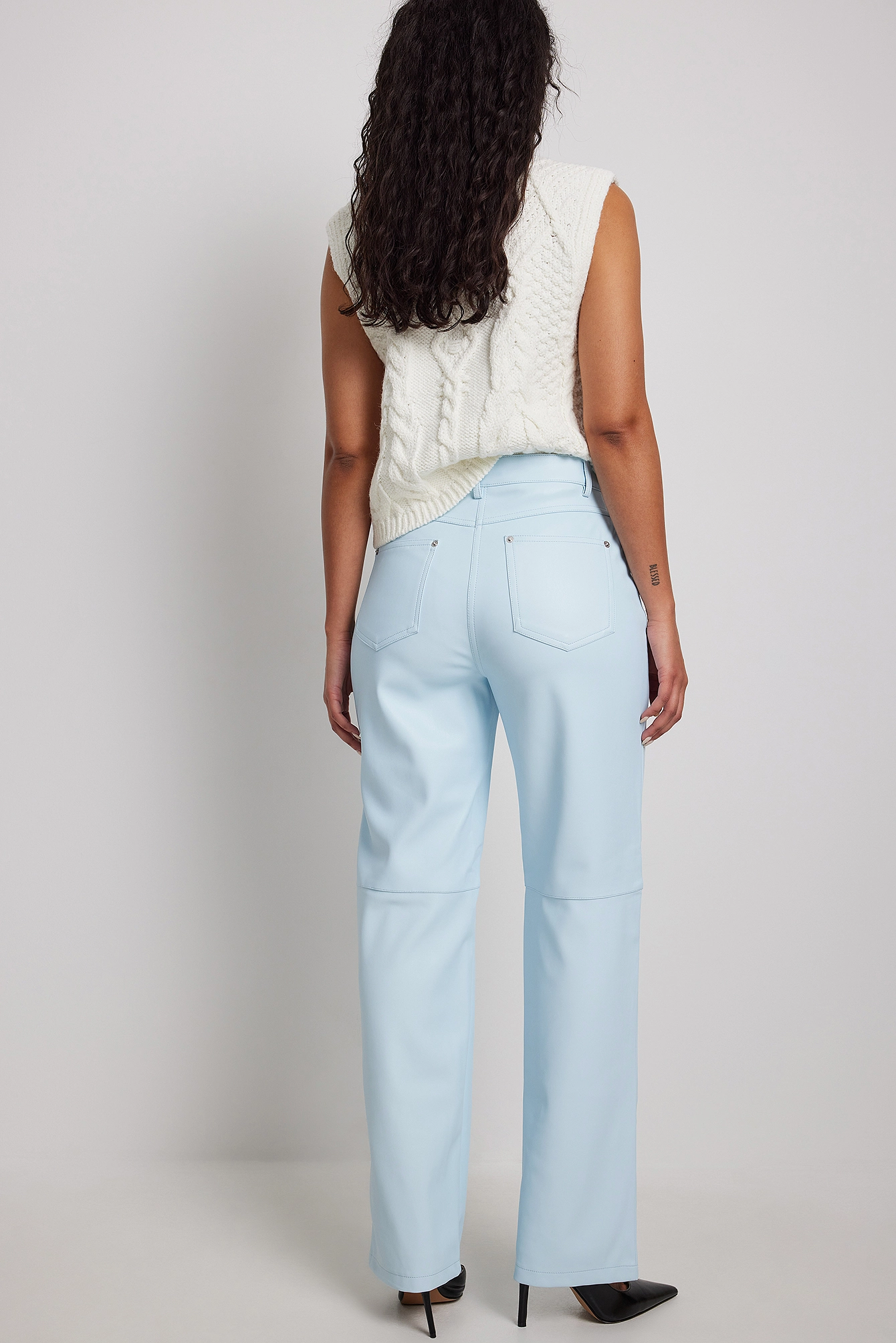 NA-KD Trend Straight PU Pants - Image 2