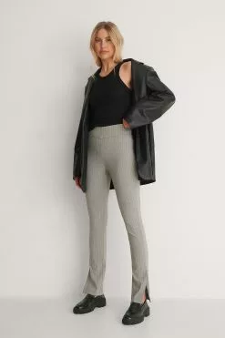 NA-KD Classic Striped Stretch Slit Pants