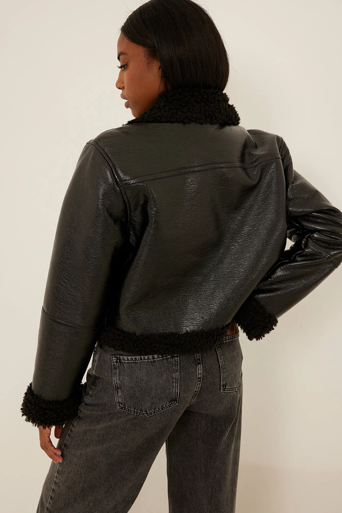 NA-KD Trend Teddy Detail Jacket - Image 8