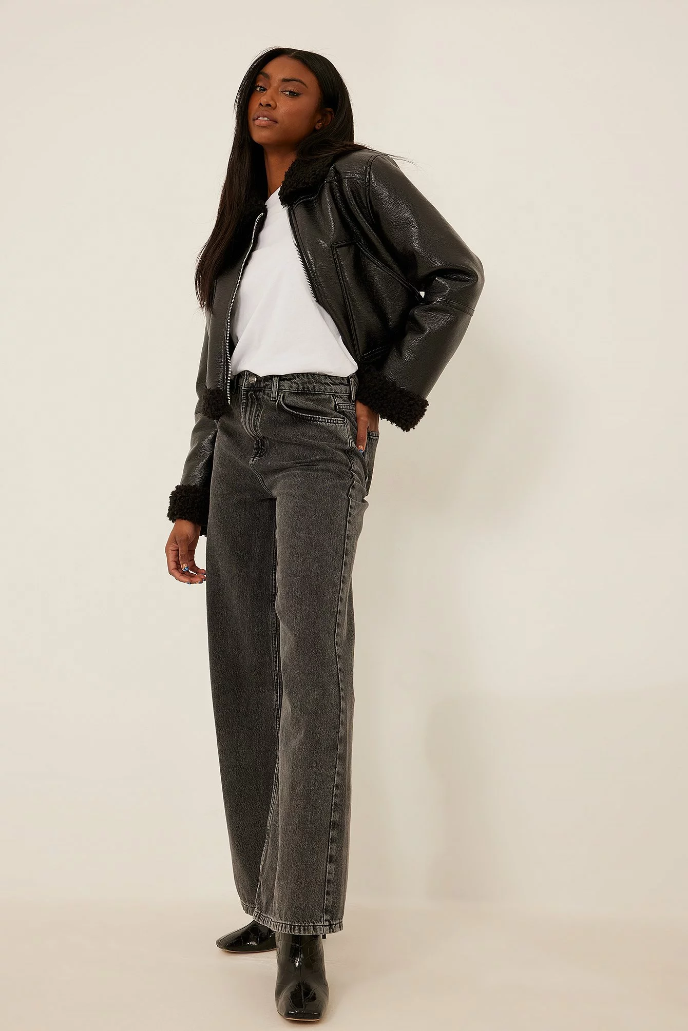 NA-KD Trend Teddy Detail Jacket - Image 9