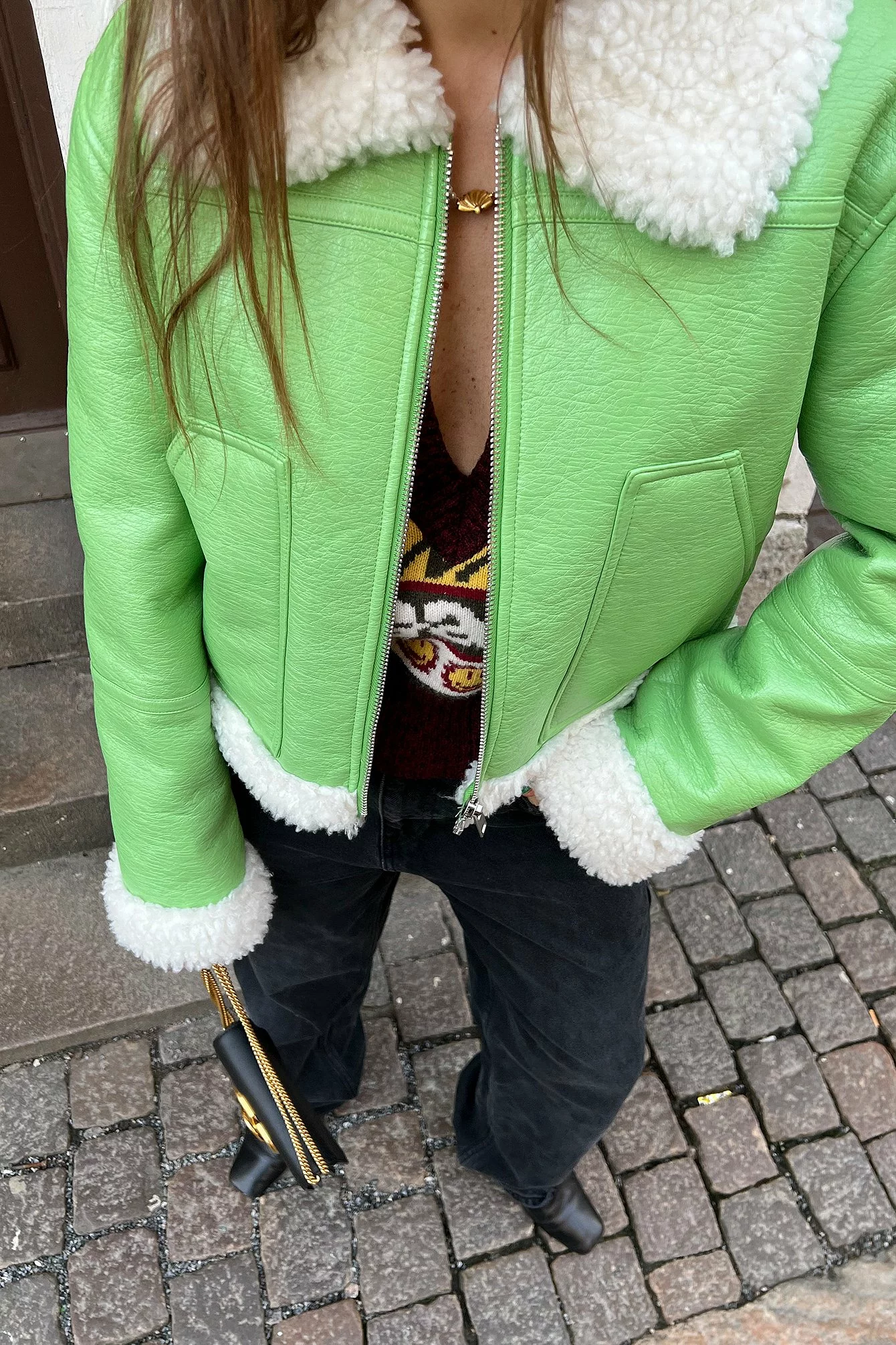 NA-KD Trend Teddy Detail Jacket - Image 4