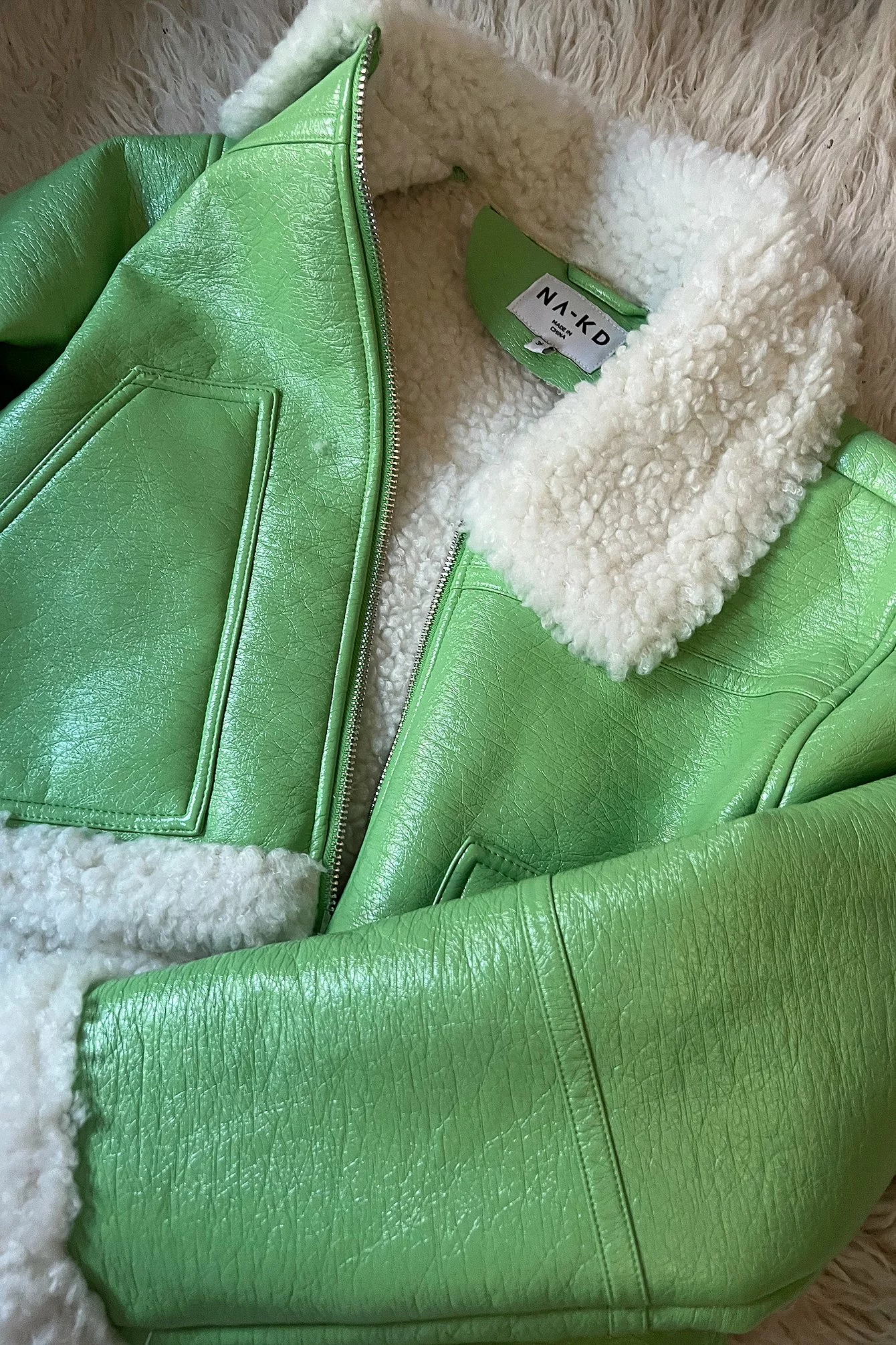 NA-KD Trend Teddy Detail Jacket - Image 5