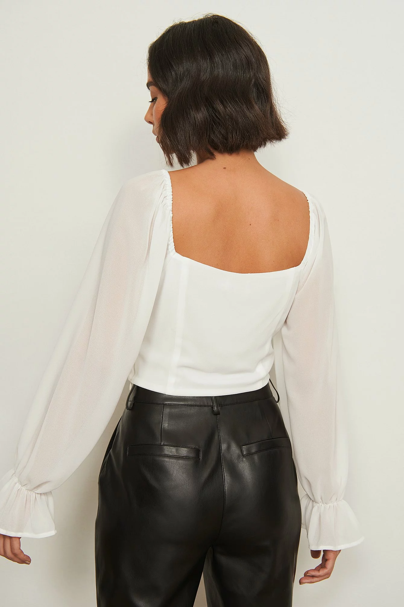 Pamela X NA-KD Reborn Tie Detail Recycled Long Sleeve Blouse - Image 18