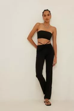 Jen Ceballos X NA-KD Tie Waist Straight Pants