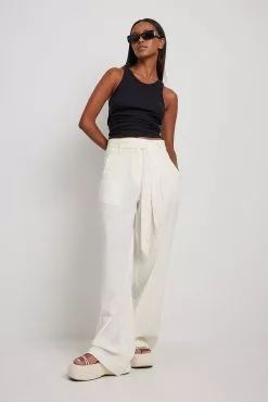 NA-KD Trend Tie Waist Wide Leg Trousers