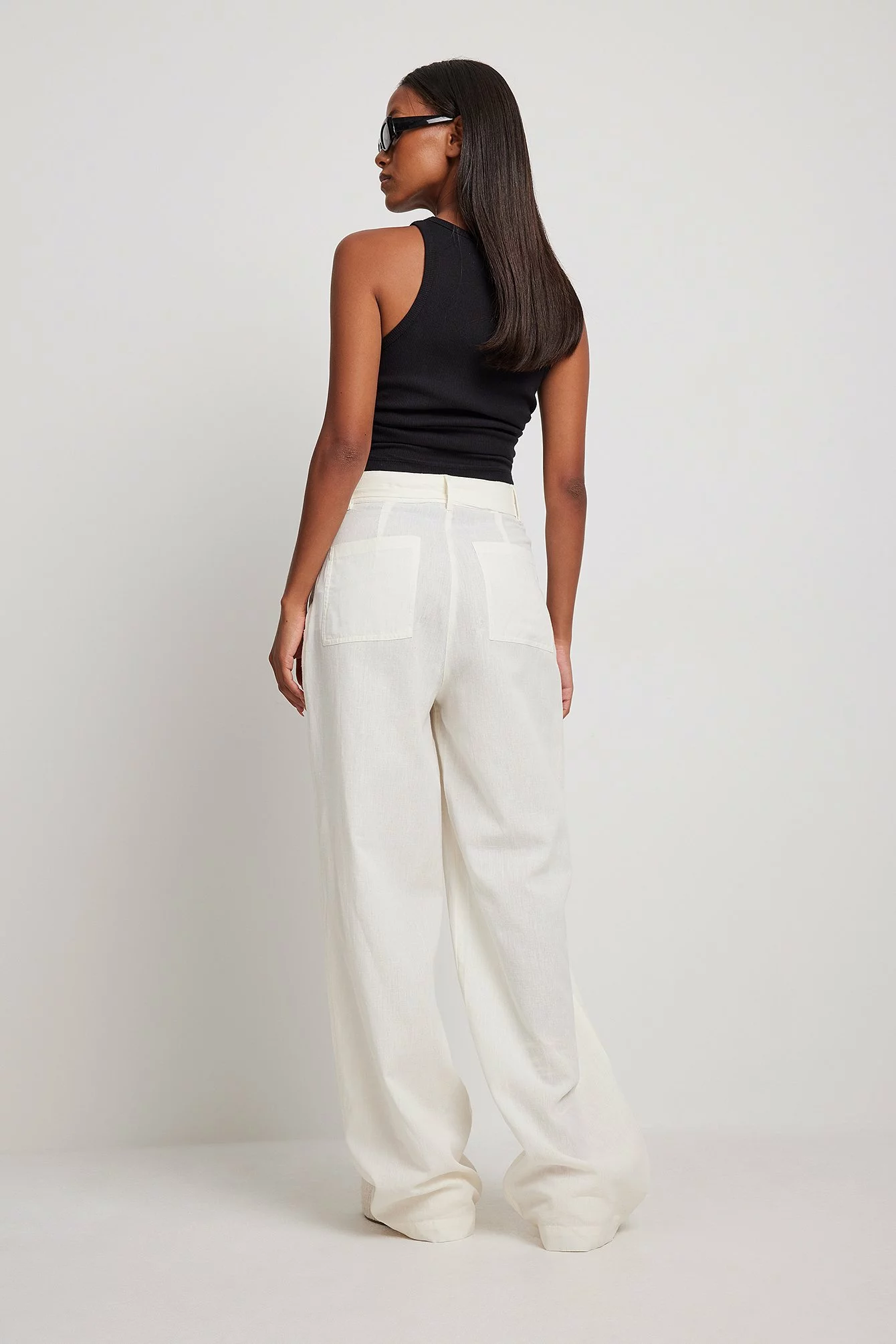 NA-KD Trend Tie Waist Wide Leg Trousers - Image 2