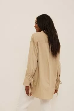 NA-KD Tied Sleeve LS Shirt