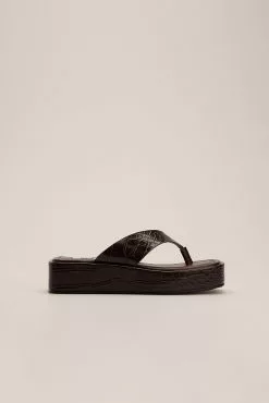 NA-KD Shoes Toe Strap Flatform Slippers