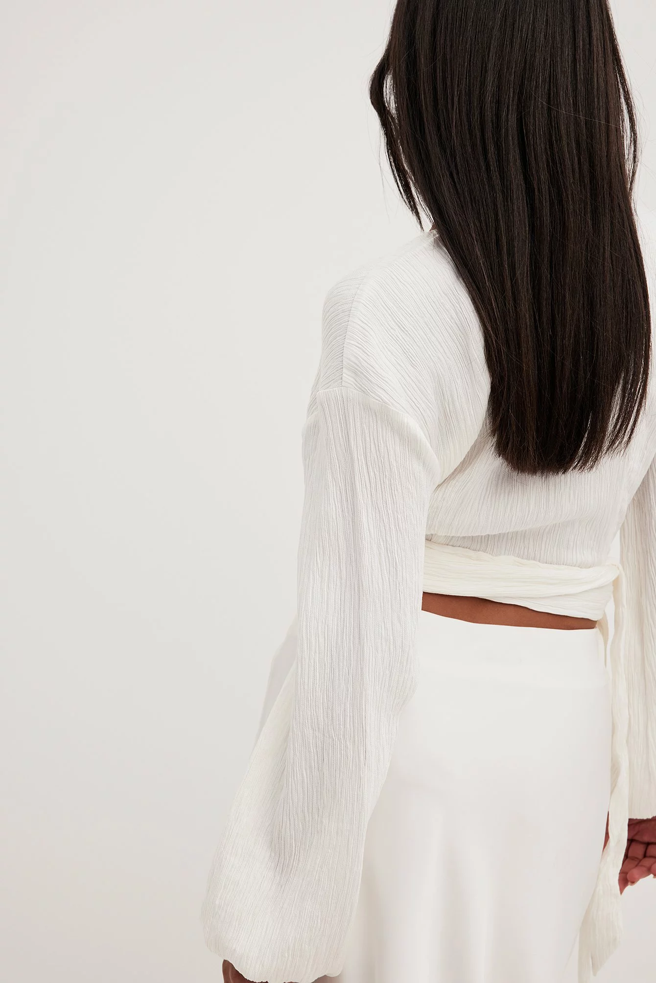 NA-KD V-neck Overlap Tie Front Blouse - Image 7