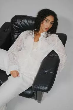 NA-KD Trend Velour Detail LS Shirt