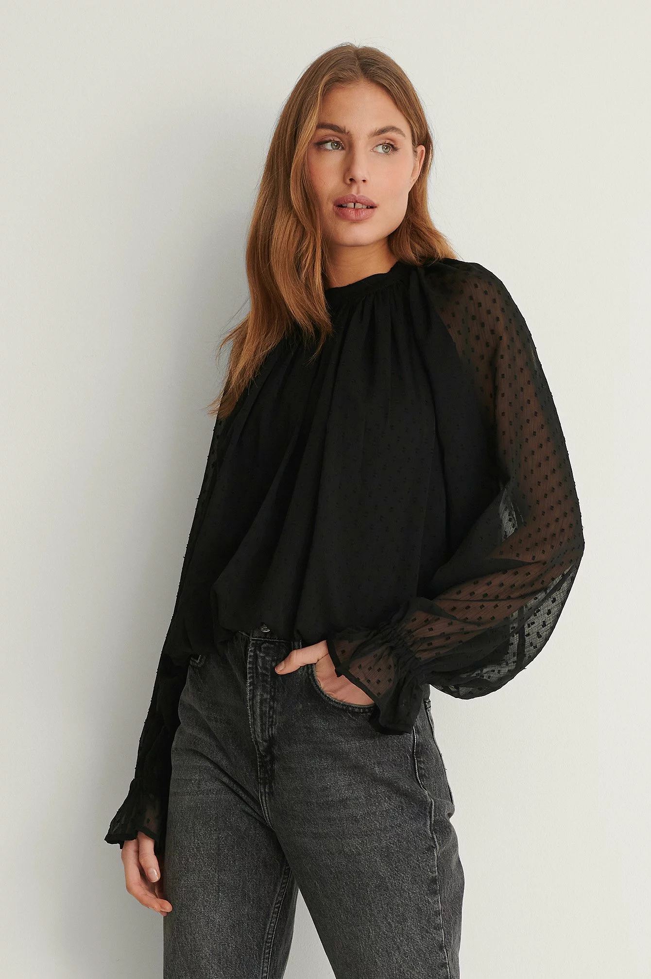 NA-KD Boho Volume Dobby Blouse - Image 10